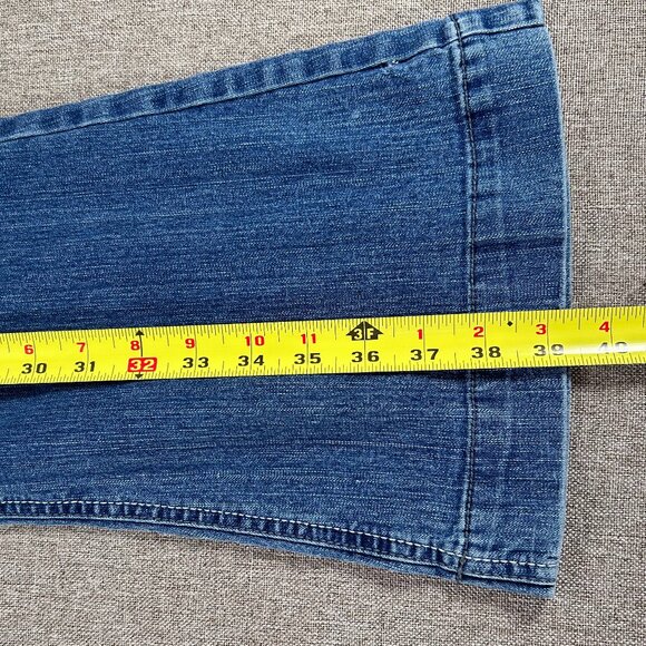Vintage SO Bell Bottom Denim Jeans Women's 5 Blue Distressed Hippie Boho VTG - Picture 15 of 15